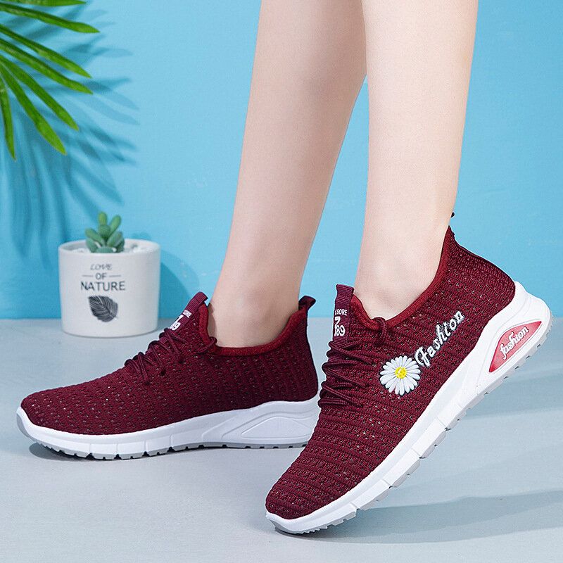 Atmungsaktiver Tragbarer Sport-casual-sneaker Für Frauen Mit Buchstabenmuster