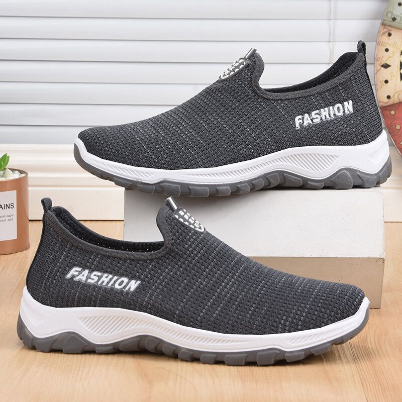 Atmungsaktiver Weicher Boden Leichte Slip-on-bequeme Lässige Sportschuhe Für Herren