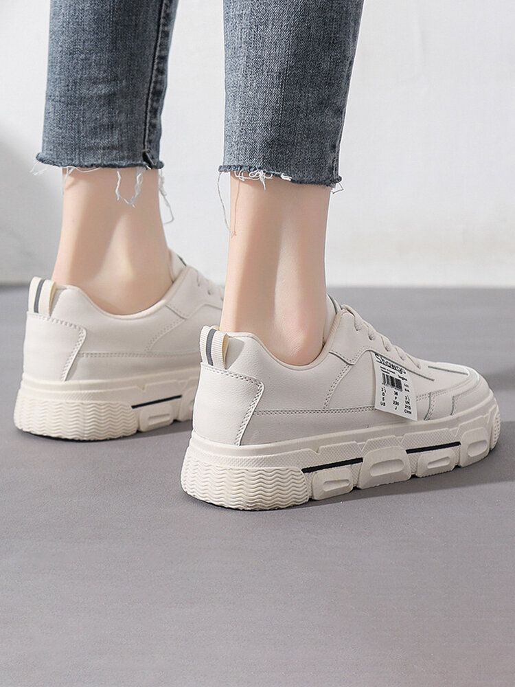 Bequeme Chunky Sneakers Mit Schnürung Und Schnürung Für Damen