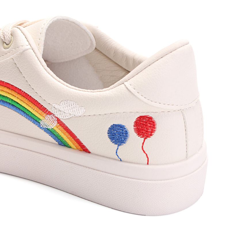 Bequeme Tragbare Legere Und Flache Turnschuhe Für Damen In Regenbogenfarben