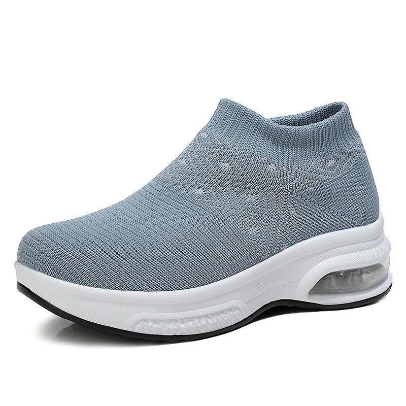 Damen Casual Knitted Sports Simplicity Bequeme Laufschuhe