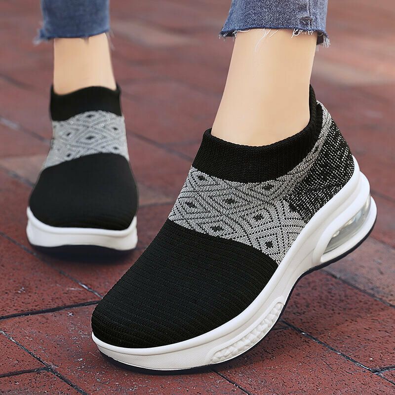 Damen Casual Knitted Sports Simplicity Bequeme Laufschuhe