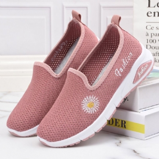 Damen Gänseblümchen-dekor Bequeme Atmungsaktive Lässige Slip-on-sneakers