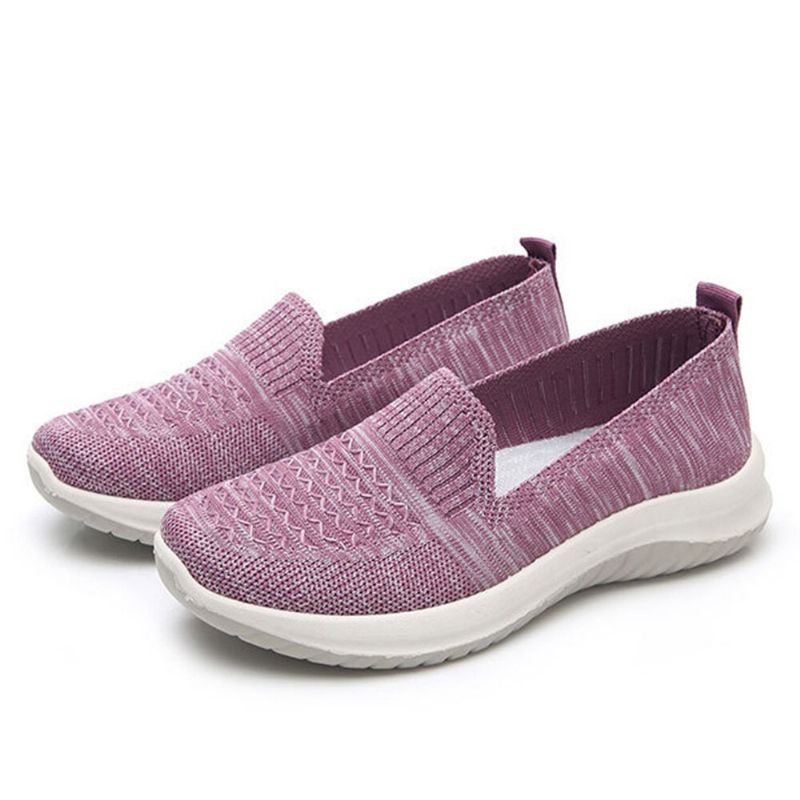 Damen-mesh-slip-on-sportschuhe Mit Weicher Sohle Und Lässigen Flachen Schuhen