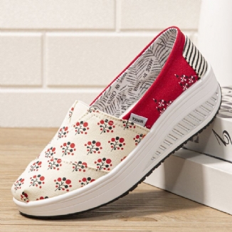 Dots Tree Bedrucktes Muster Bequeme Wanderschuhe Aus Segeltuch Mit Rocker-sohle Für Damen