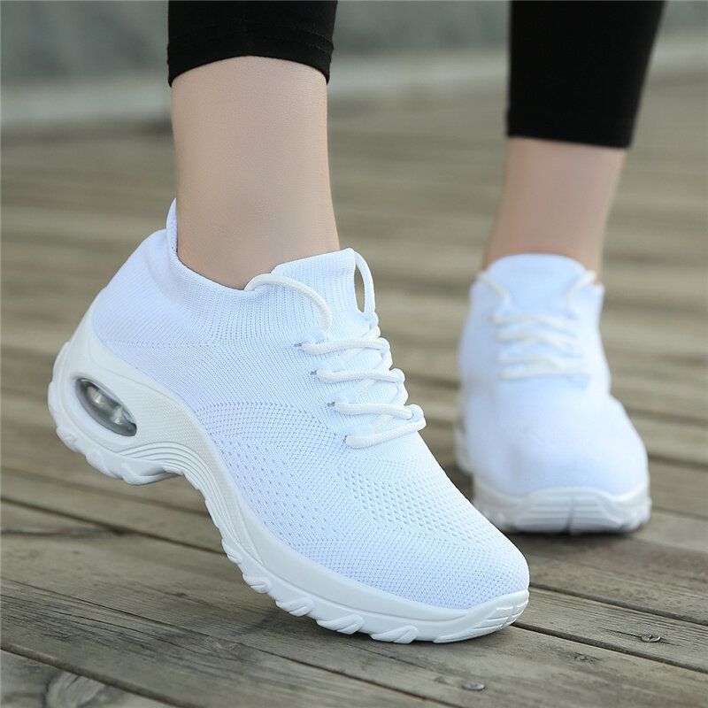 Frauen Casual Air Cushion Antiskid Mesh Atmungsaktive Laufschuhe