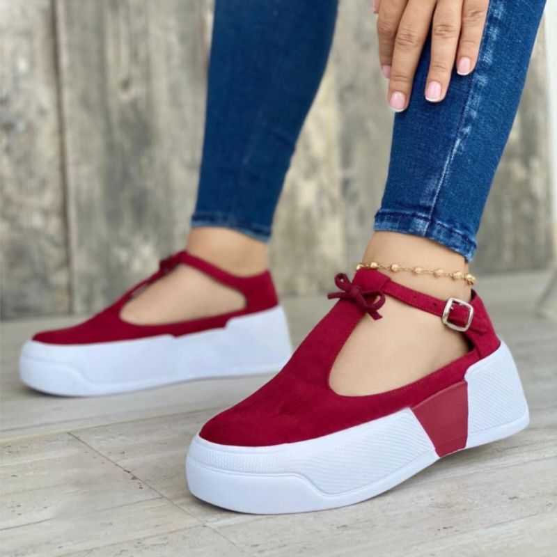 Große Damen Casual Fashion Hasp Comfy Plateau Sneakers