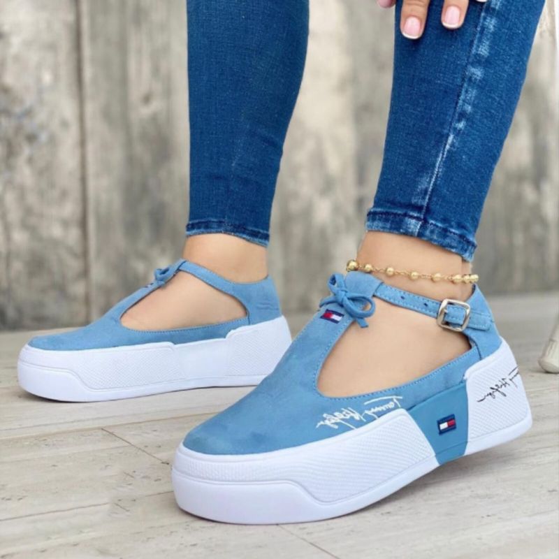 Große Damen Casual Fashion Hasp Comfy Plateau Sneakers