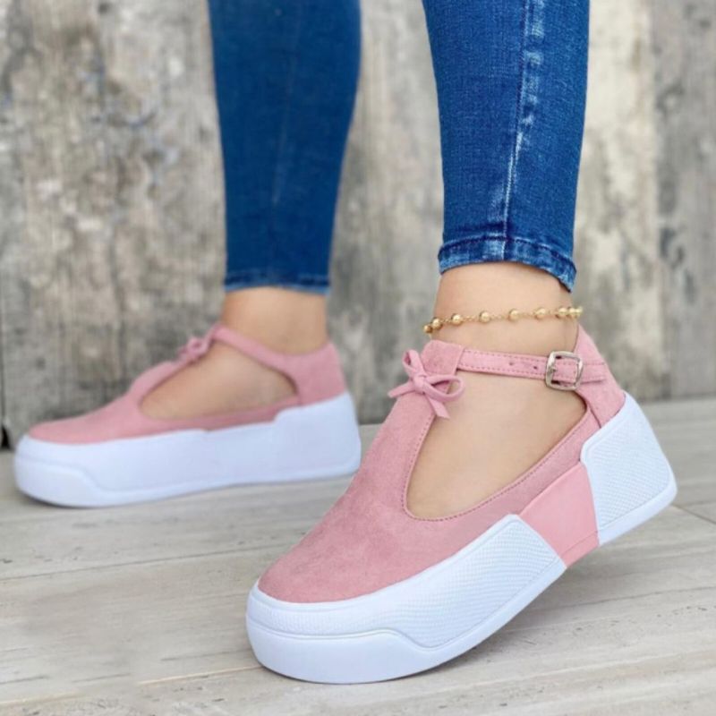 Große Damen Casual Fashion Hasp Comfy Plateau Sneakers