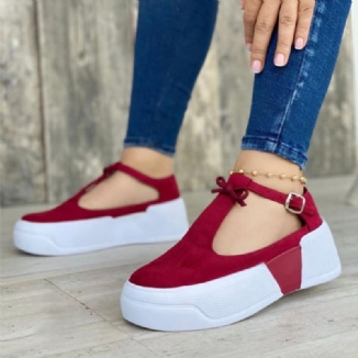 Große Damen Casual Fashion Hasp Comfy Plateau Sneakers