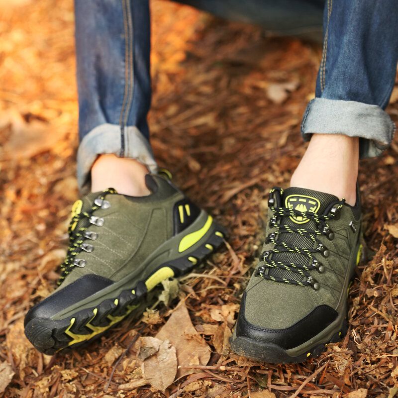 Herren Rutschfeste Weiche Sohle Zum Schnüren Bequemer Outdoor-sport Lässige Wanderschuhe