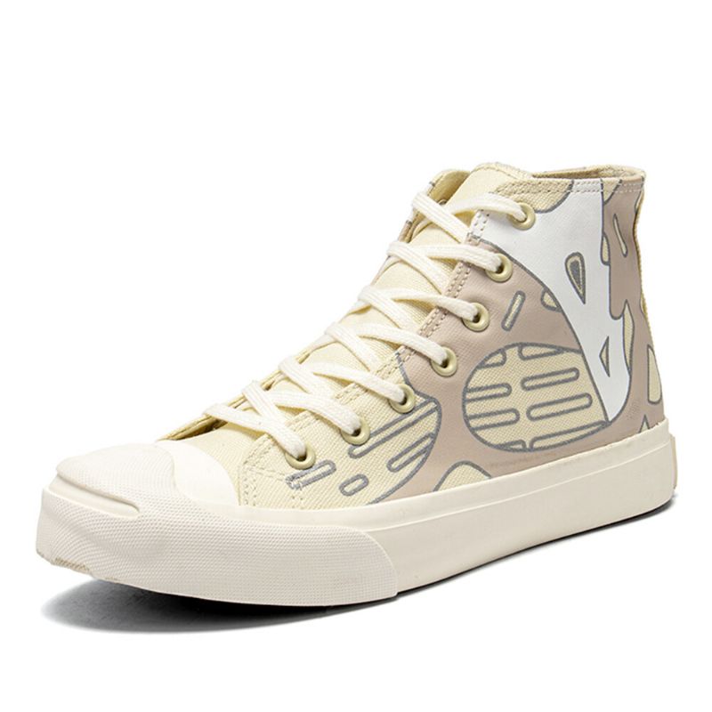 High-tops Mit Graffiti-schnürung Für Damen Schicker Canvas-turnschuh