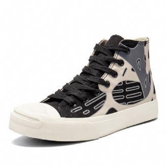 High-tops Mit Graffiti-schnürung Für Damen Schicker Canvas-turnschuh