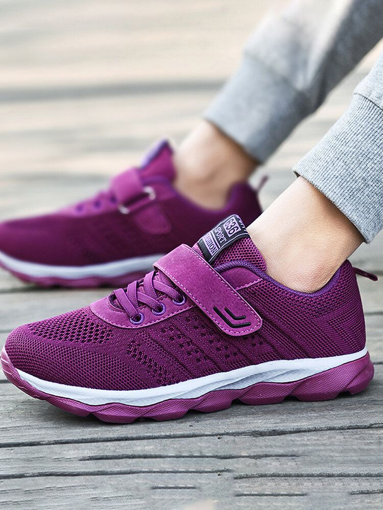 Lässige Atmungsaktive Mesh-hakenschlaufen-rutschfeste Laufschuhe Für Damen