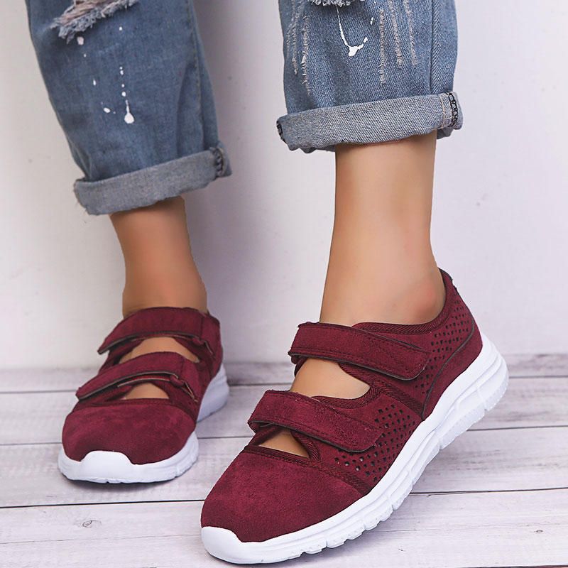 Lässige Atmungsaktive Mesh-sneakers Mit Klettverschluss Für Damen