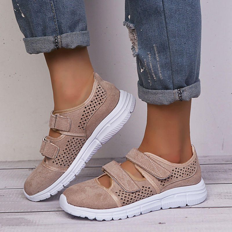 Lässige Atmungsaktive Mesh-sneakers Mit Klettverschluss Für Damen