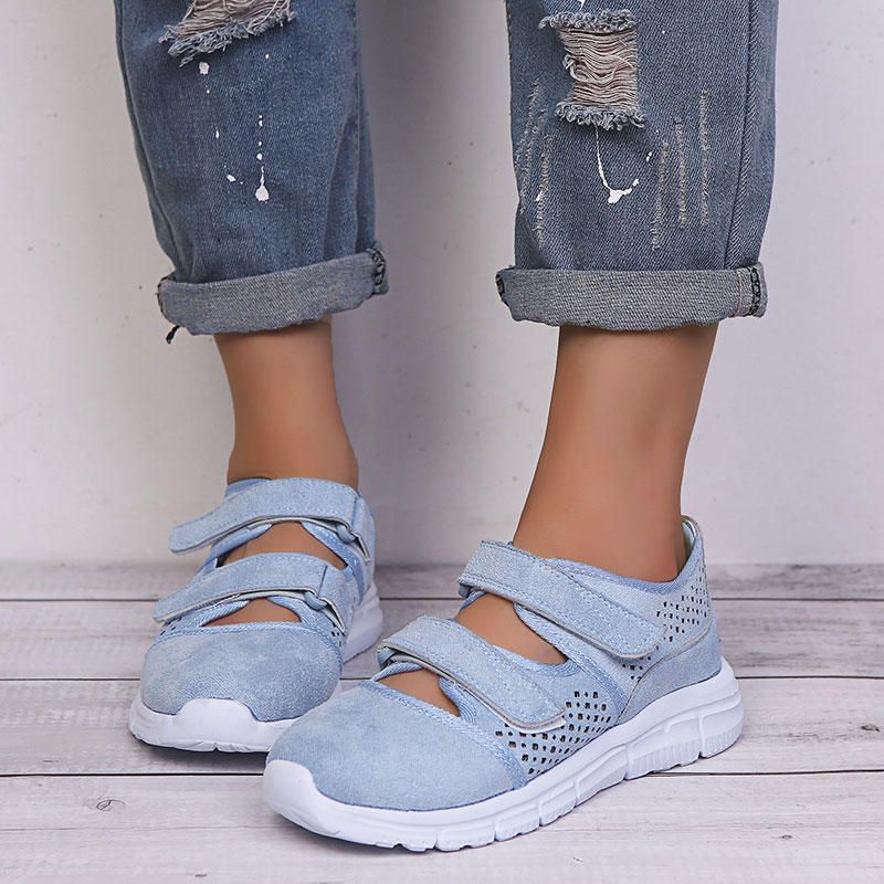 Lässige Atmungsaktive Mesh-sneakers Mit Klettverschluss Für Damen