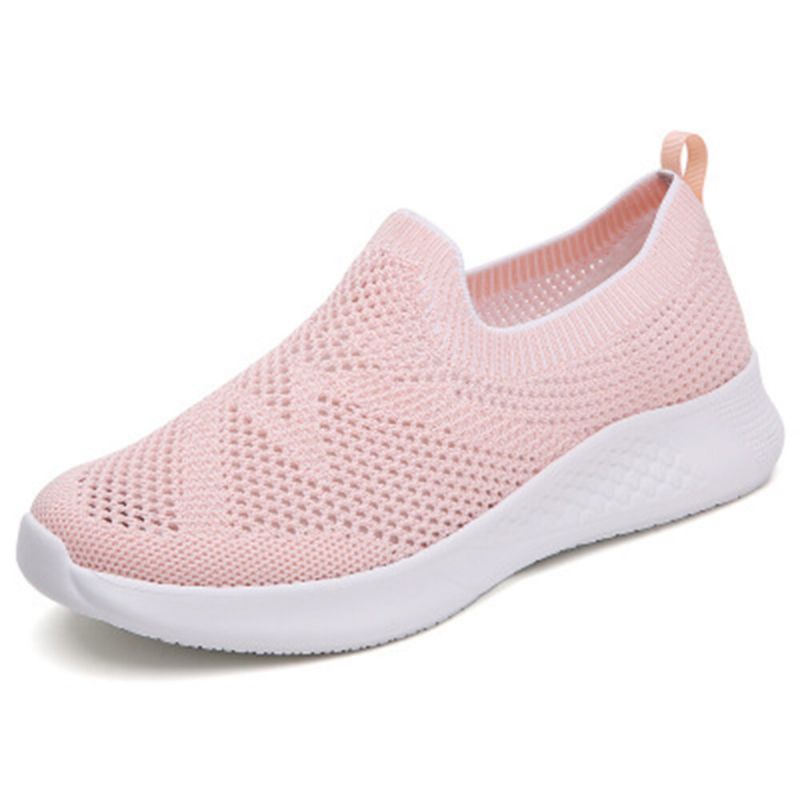 Lässige Atmungsaktive Rutschfeste Slip-on-sneaker Aus Mesh-stoff Für Damen