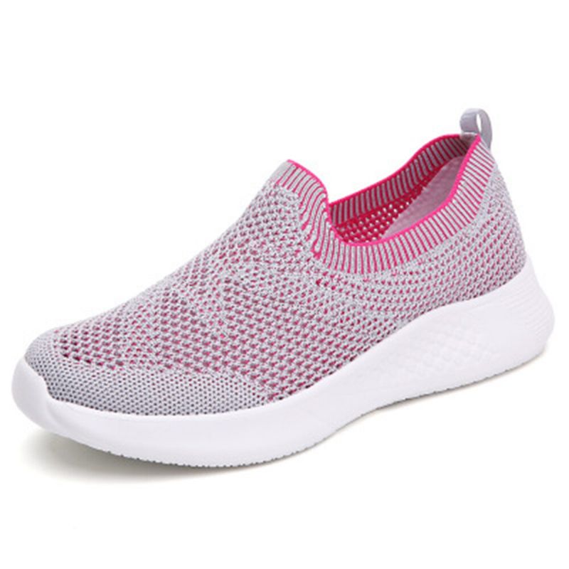 Lässige Atmungsaktive Rutschfeste Slip-on-sneaker Aus Mesh-stoff Für Damen