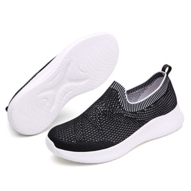 Lässige Atmungsaktive Rutschfeste Slip-on-sneaker Aus Mesh-stoff Für Damen