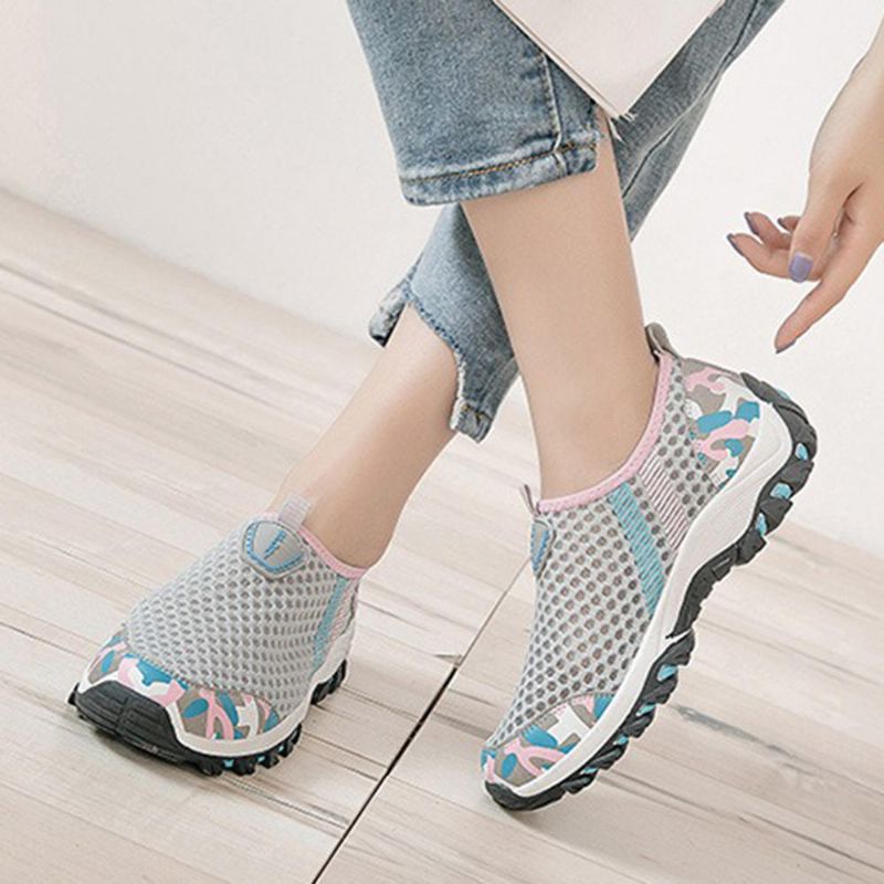 Lässige Atmungsaktive Walking-sneaker Aus Mesh Zum Hineinschlüpfen Für Damenschuhe