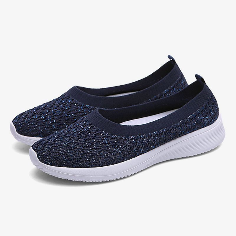 Lässige Bequeme Gestrickte Leichte Slip-on-sneaker Mit Weicher Sohle Für Damen