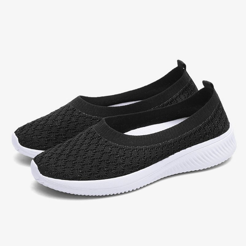 Lässige Bequeme Gestrickte Leichte Slip-on-sneaker Mit Weicher Sohle Für Damen