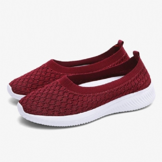 Lässige Bequeme Gestrickte Leichte Slip-on-sneaker Mit Weicher Sohle Für Damen