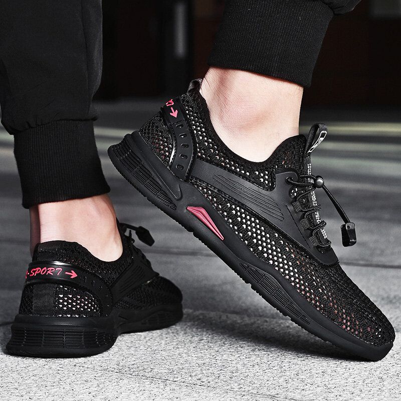 Lässige Outdoor-schuhe Für Herren Aus Mesh Atmungsaktiv Rutschfest Weich Mit Elastischem Band