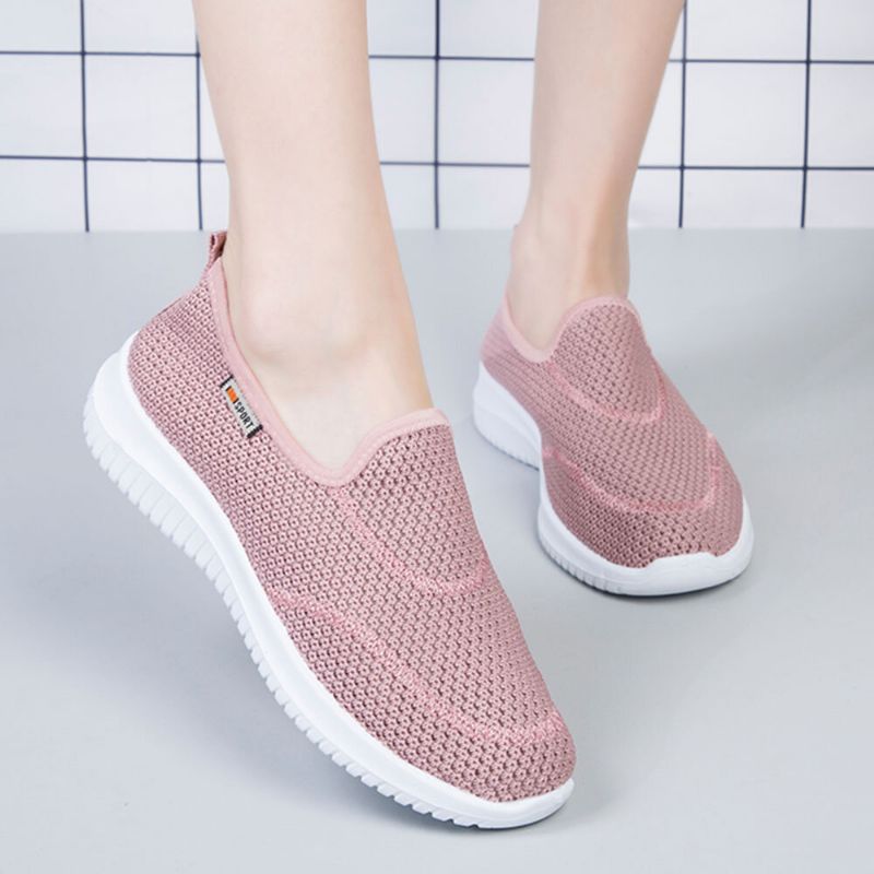 Leichte Freizeitschuhe Zum Hineinschlüpfen Mit Mesh-muster Für Damen