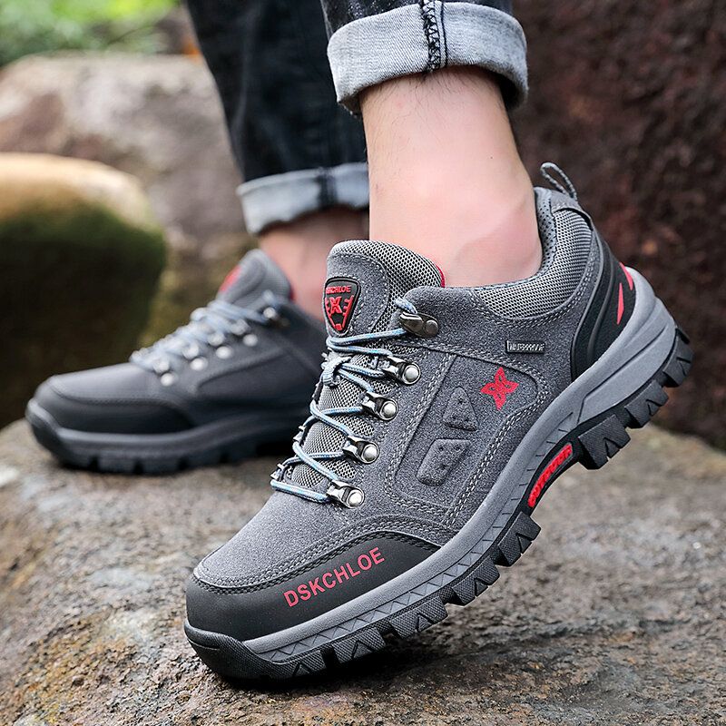 Männer Atmungsaktives Wildleder Weiche Sohle Rutschfeste Sport Casual Outdoor Wanderschuhe