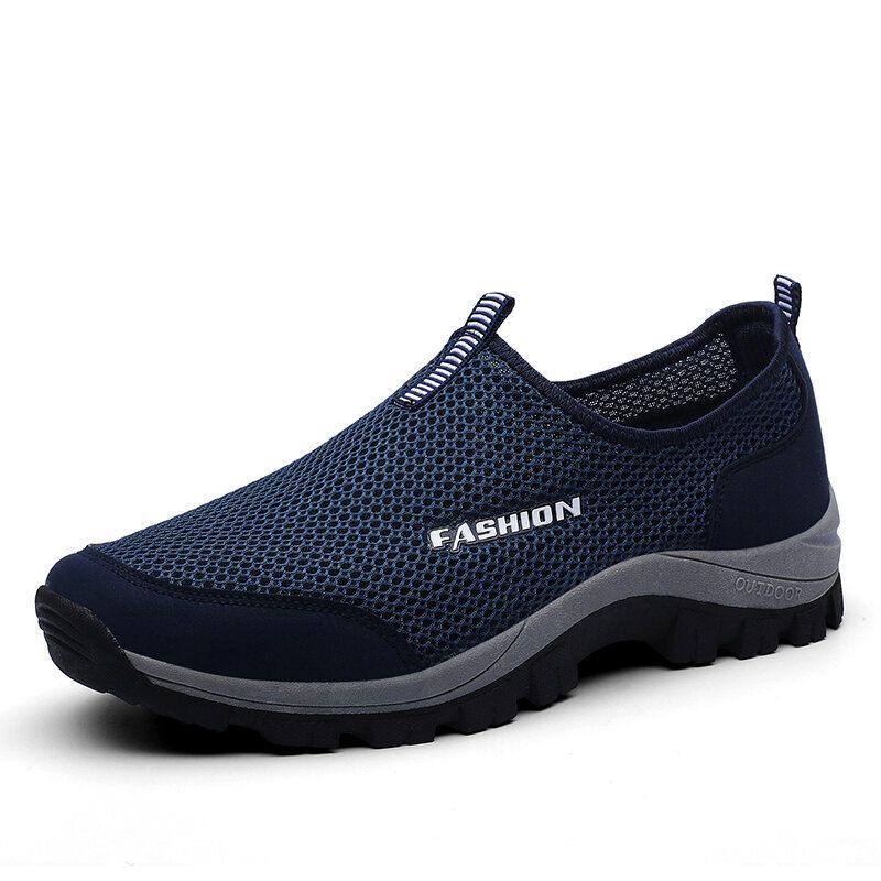 Männer Mesh Atmungsaktive Weiche Sohle Rutschfeste Bequeme Slip On Outdoor Lässige Wanderschuhe