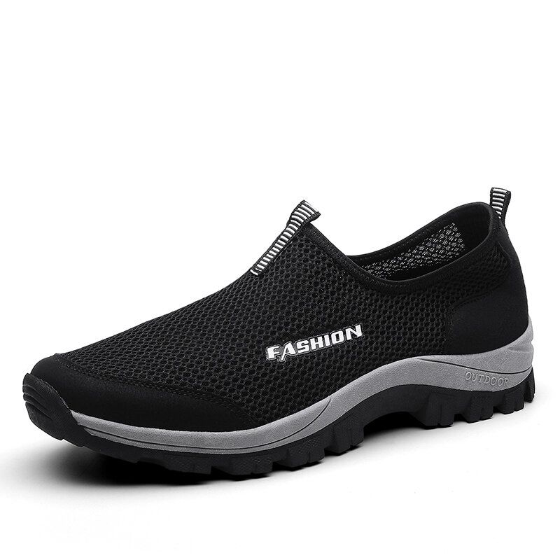 Männer Mesh Atmungsaktive Weiche Sohle Rutschfeste Bequeme Slip On Outdoor Lässige Wanderschuhe