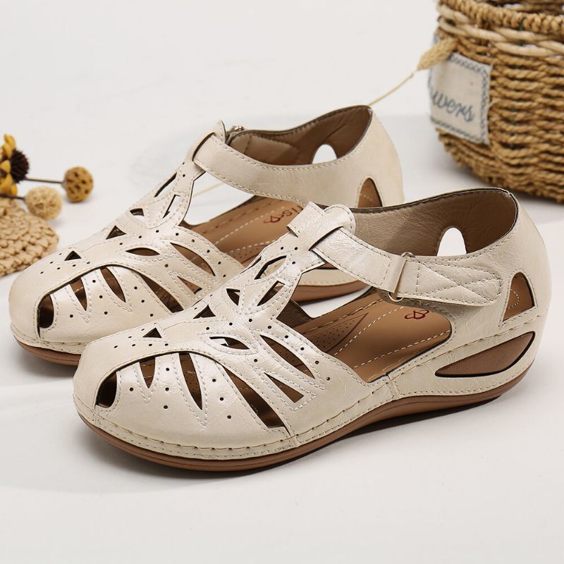 Atmungsaktive Damen-sandalen Mit Keilabsatz Und Verstellbarem Riemen