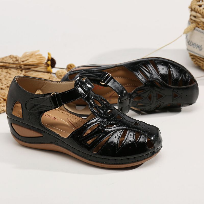 Atmungsaktive Damen-sandalen Mit Keilabsatz Und Verstellbarem Riemen