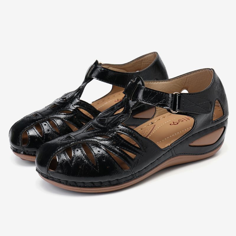 Atmungsaktive Damen-sandalen Mit Keilabsatz Und Verstellbarem Riemen