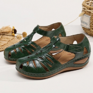 Atmungsaktive Damen-sandalen Mit Keilabsatz Und Verstellbarem Riemen