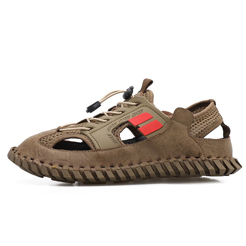 Atmungsaktive Freizeitsandalen Mit Zehenschutz Aus Mikrofaser-mesh Für Herren