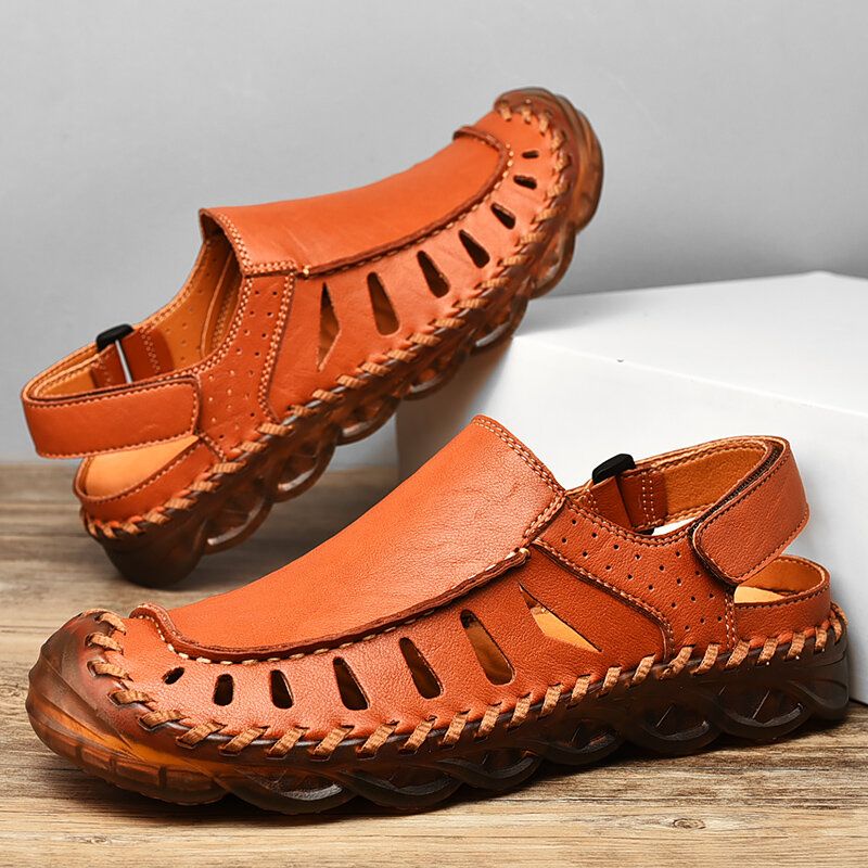 Atmungsaktive Geschlossene Rutschfeste Lässige Outdoor-sandalen Aus Mikrofaser Für Herren