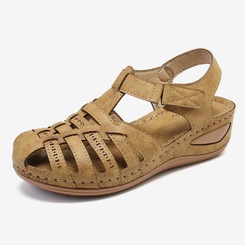 Atmungsaktive Lässige Sandalen Mit Keilabsatz Und Hakenschlaufe Für Damen