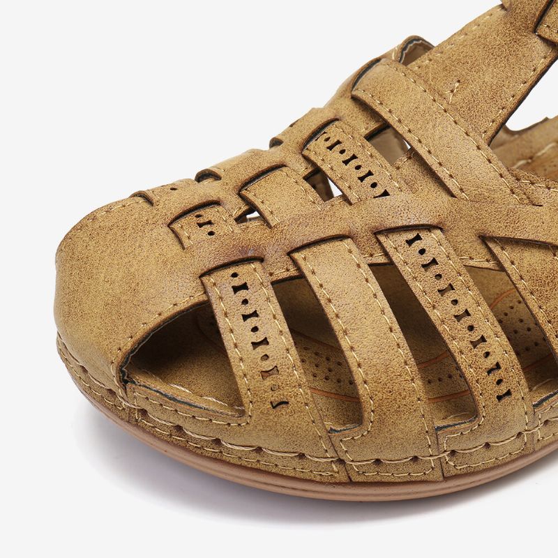 Atmungsaktive Lässige Sandalen Mit Keilabsatz Und Hakenschlaufe Für Damen