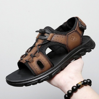 Atmungsaktive Mikrofaser-leder-hakenschlaufe Für Herren Mit Offener Zehenpartie Beiläufige Outdoor-sandalen