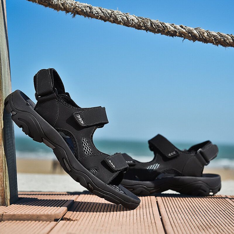 Atmungsaktive Rutschfeste Offene Outdoor-strandsandalen Aus Mikrofaser Für Herren