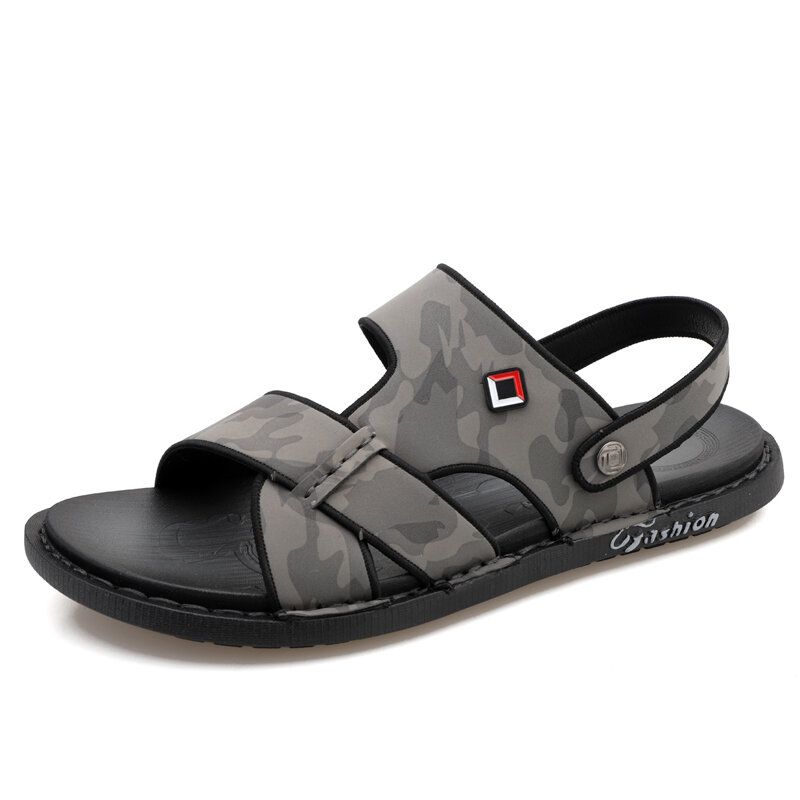 Atmungsaktive Rutschfeste Weiche Lässige Outdoor-sandalen Aus Echtem Leder Für Herren In Zwei Richtungen