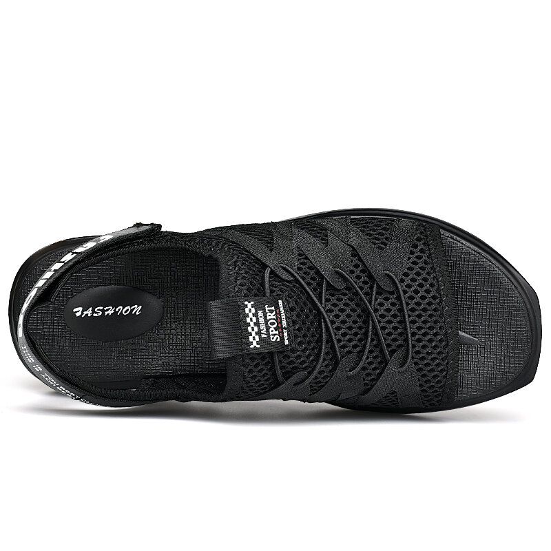 Atmungsaktive Strapazierfähige Slip-on-outdoor-sandalen Aus Gepolstertem Mesh Für Herren