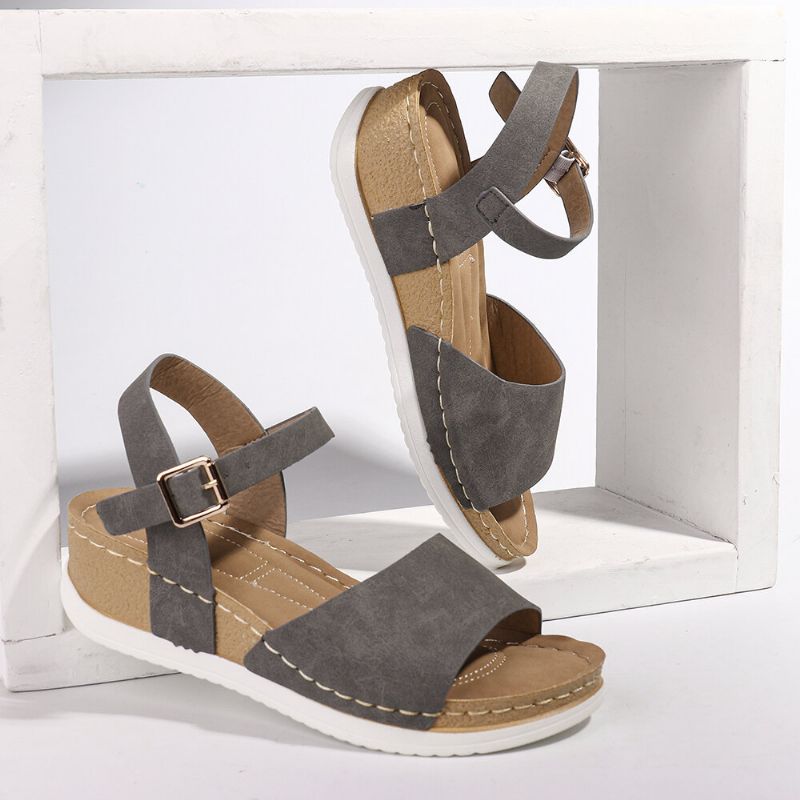 Bequeme Damen-sandalen Mit Offener Zehenpartie Und Rocker-sohle