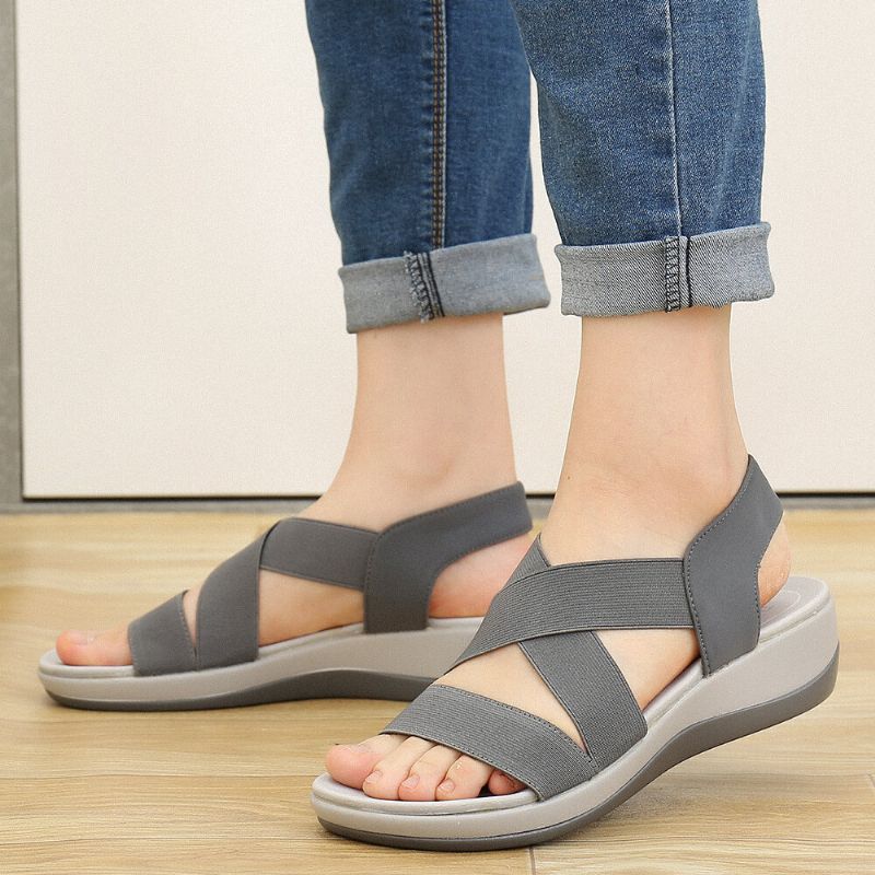 Bequeme Damen-sportsandalen Mit Gekreuzten Gummibändern