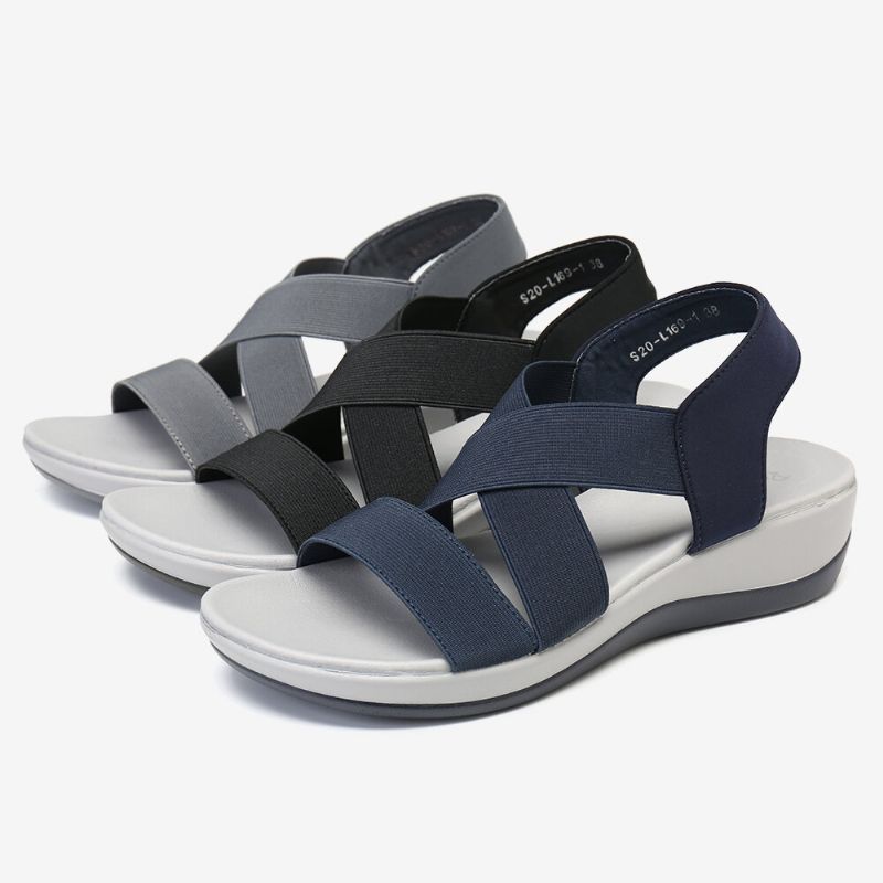 Bequeme Damen-sportsandalen Mit Gekreuzten Gummibändern