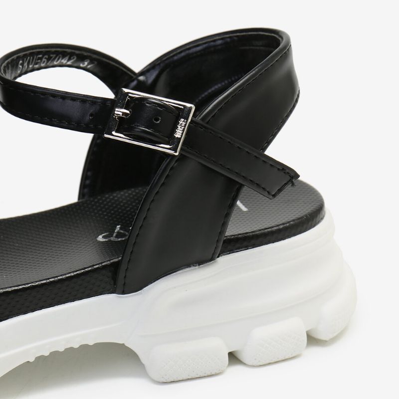 Bunte Bestickte Schnallen-plateau-sportsandalen Für Damen