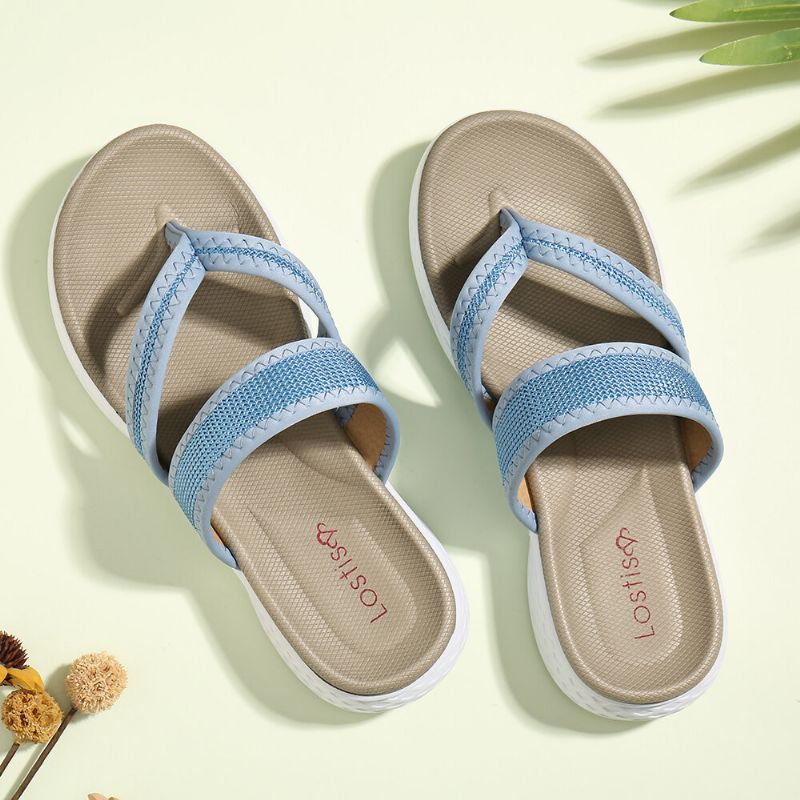 Damen-flip-flops Mit Weicher Sohle Zum Hineinschlüpfen Beiläufige Flache Sommersandalen